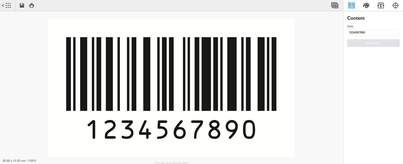 Adding new Code 128 barcode