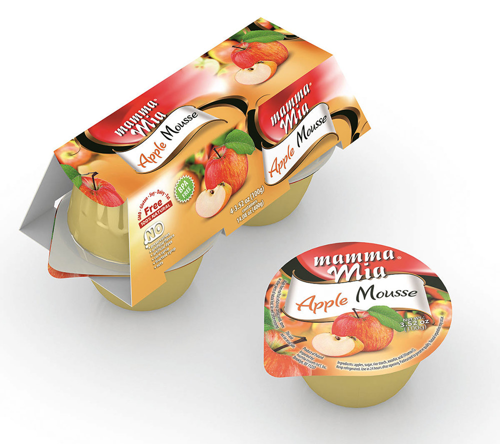 Apple mousse 3D model composed and rendered in Boxshot