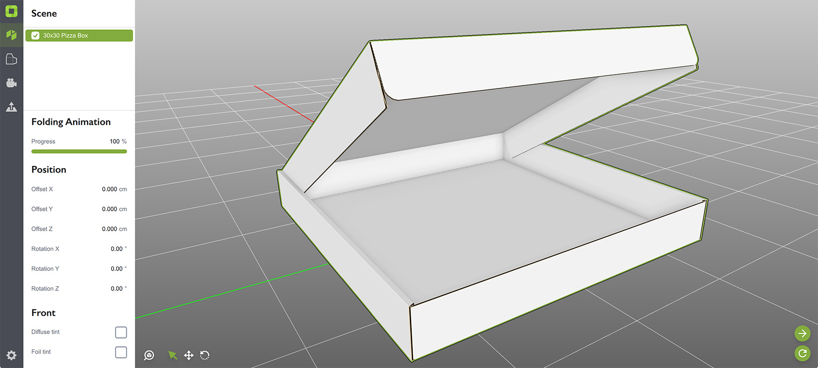 Dieline-based box mockup in Origami