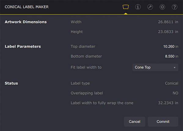 Ai Toolbox for Conical Labels