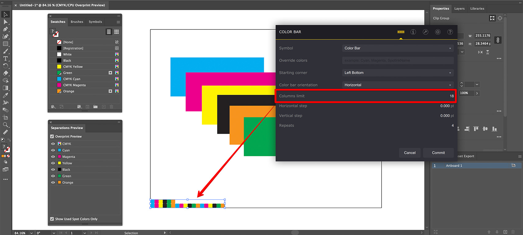 Adjusting columns limit