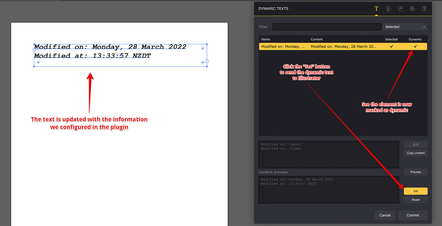 Making text element dynamic in Ai Toolbox