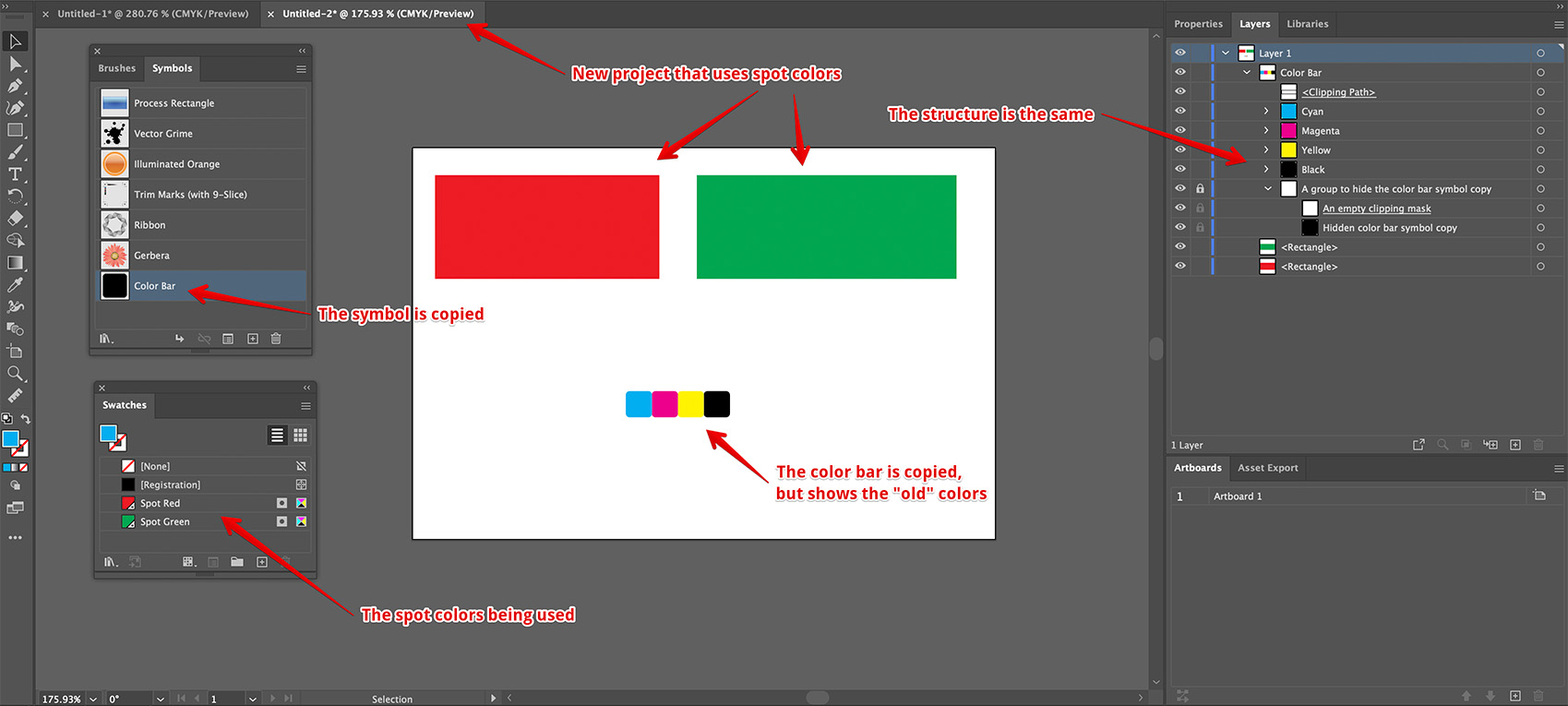 Pasting the color bar into another project