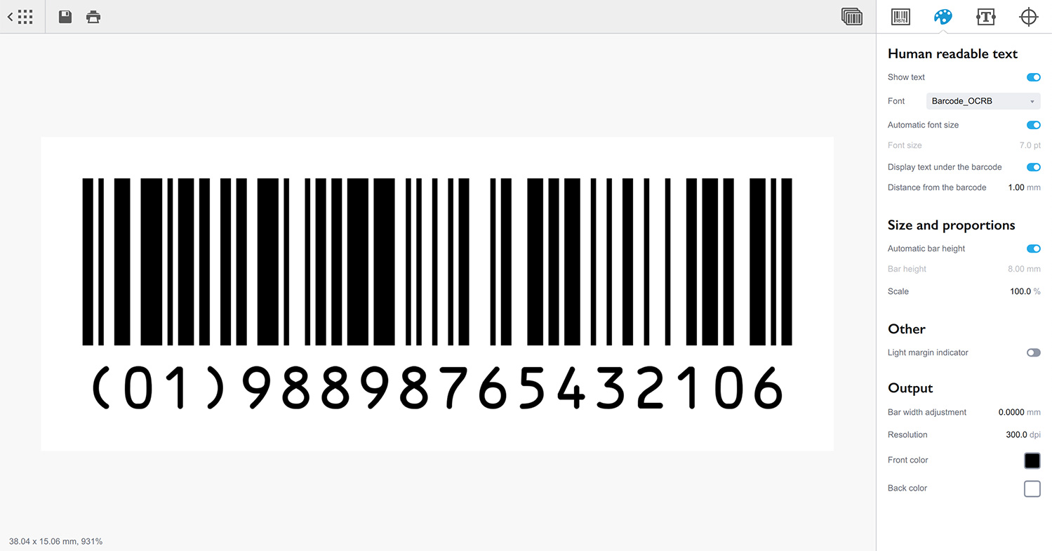 Margins, border and crop marks for Barcodes