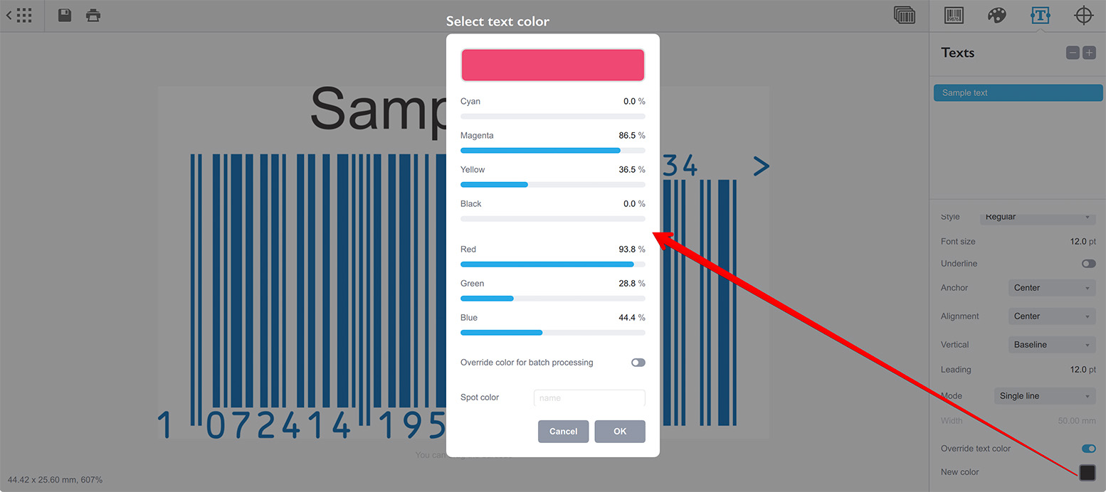 Customizing text color