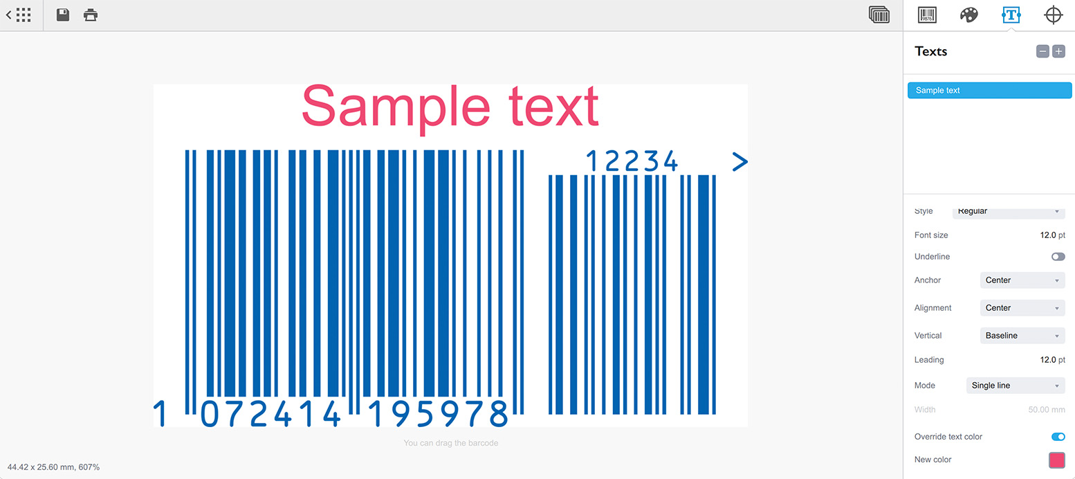 Custom text color applied