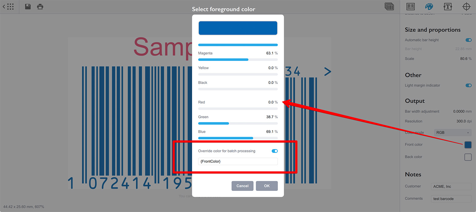 Overriding regular colors in batch mode