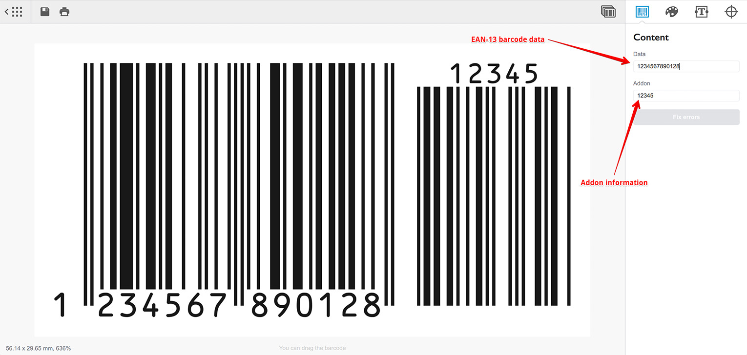 Editing EAN-13 barcode data