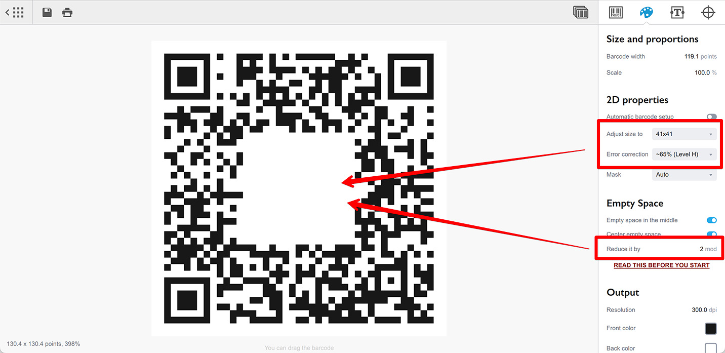 QR code with image configured to be easily scannable