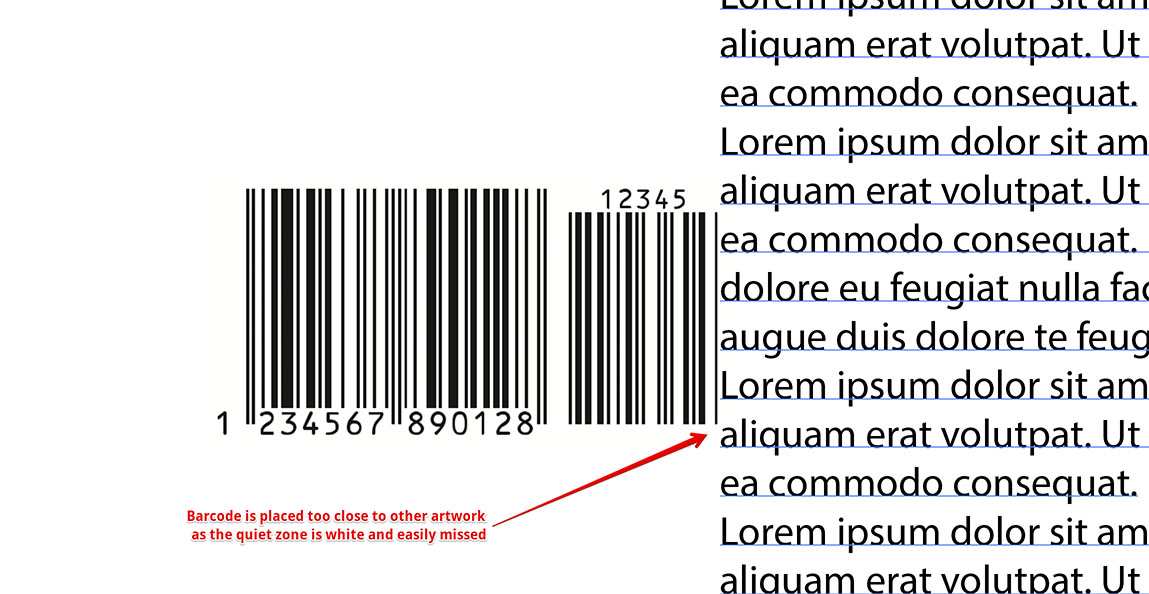 Incorrectly placed EAN-13 barcode