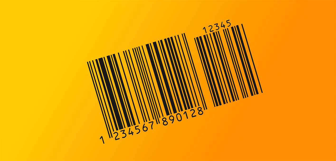 Transparent barcode on gradient background