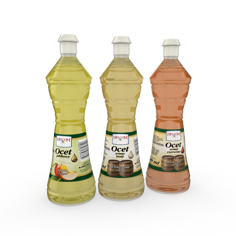 Three 3D oil bottles rendered in Boxshot