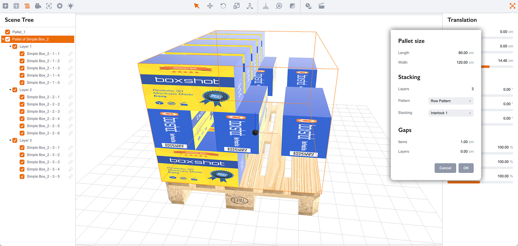 Weird boxes arrangement on a pallet