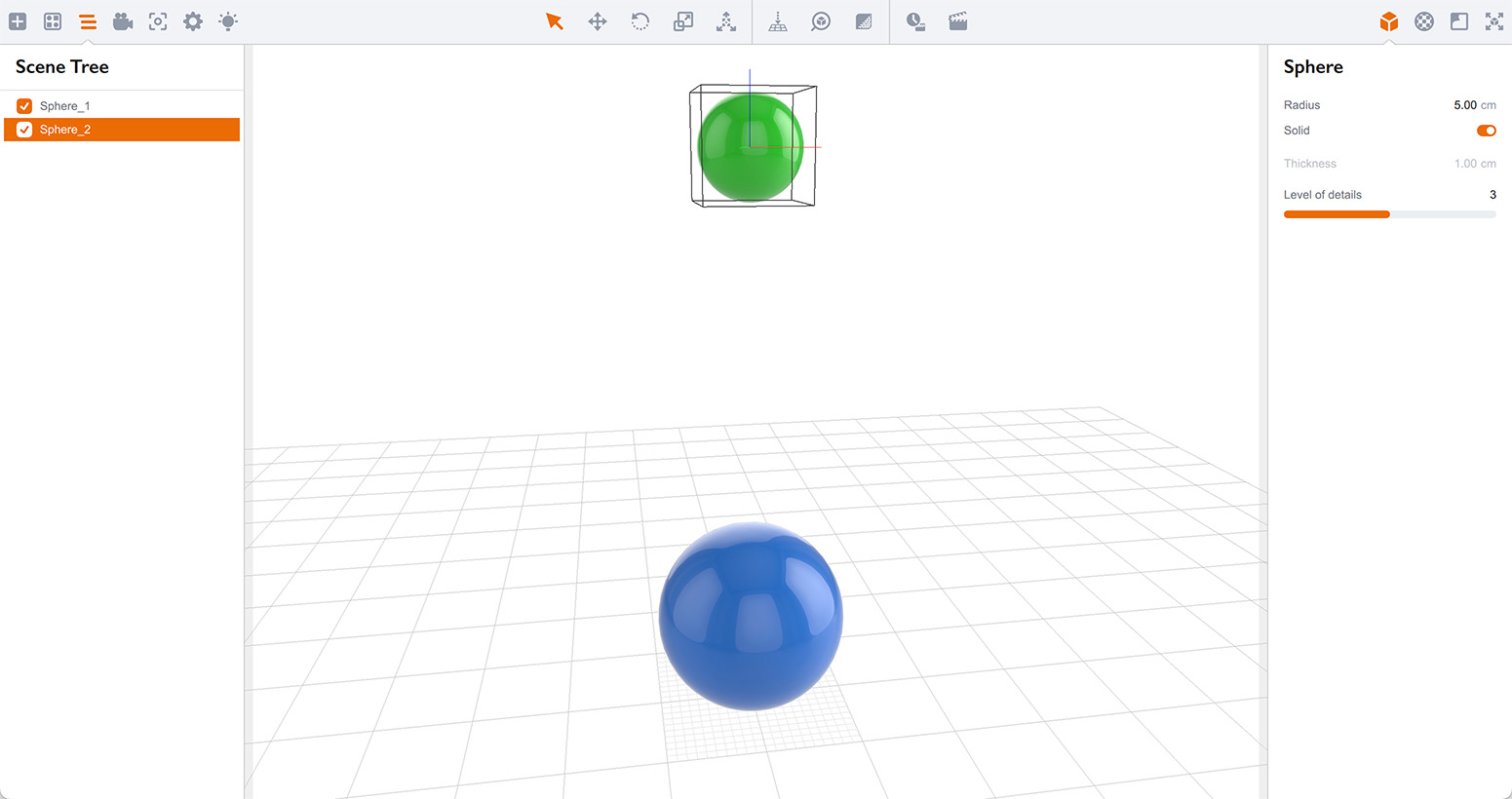 Two spheres one on top of another