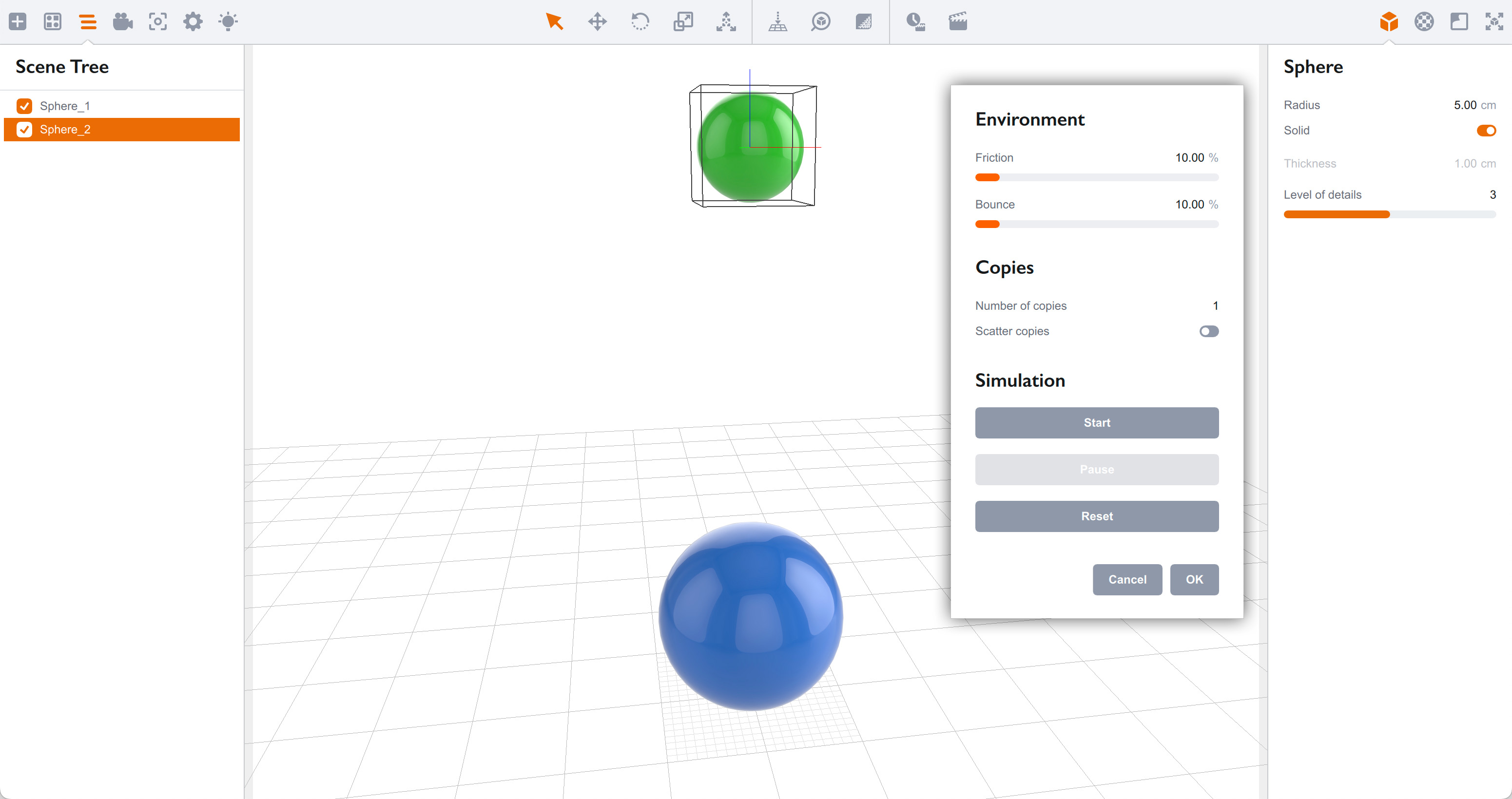 Physics Simulation in Boxshot