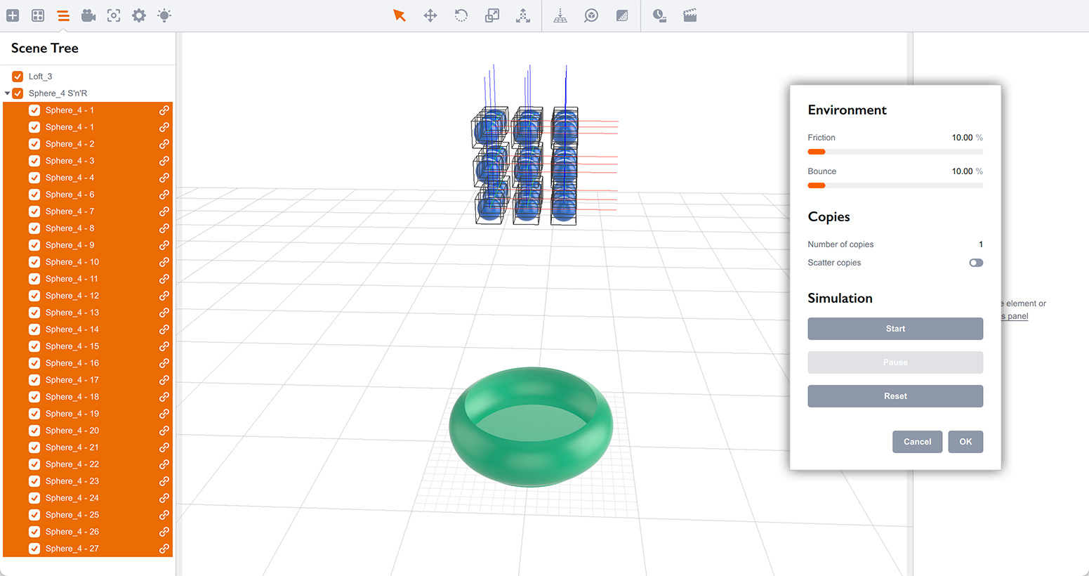 Selecting spheres instead of their parent group