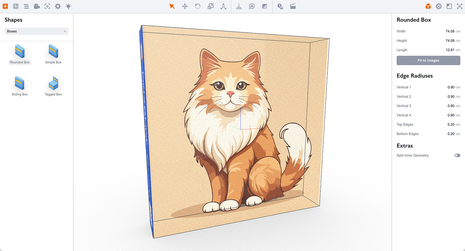 Vector image on a box