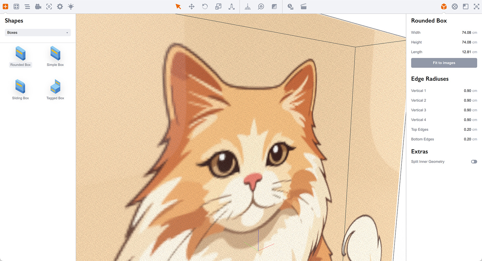 Low-res cat image in Boxshot