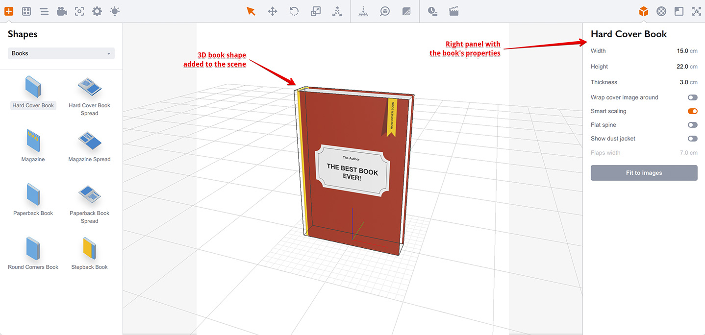 3D book shape added to Boxshot scene