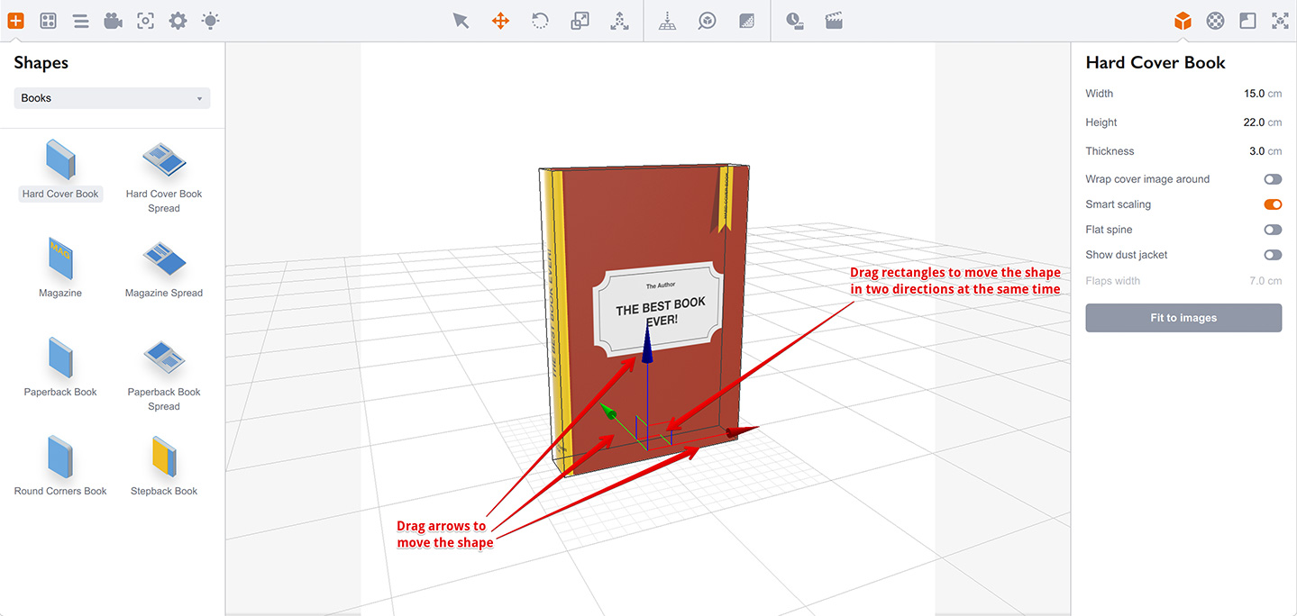 Axes in Boxshot translation gizmo