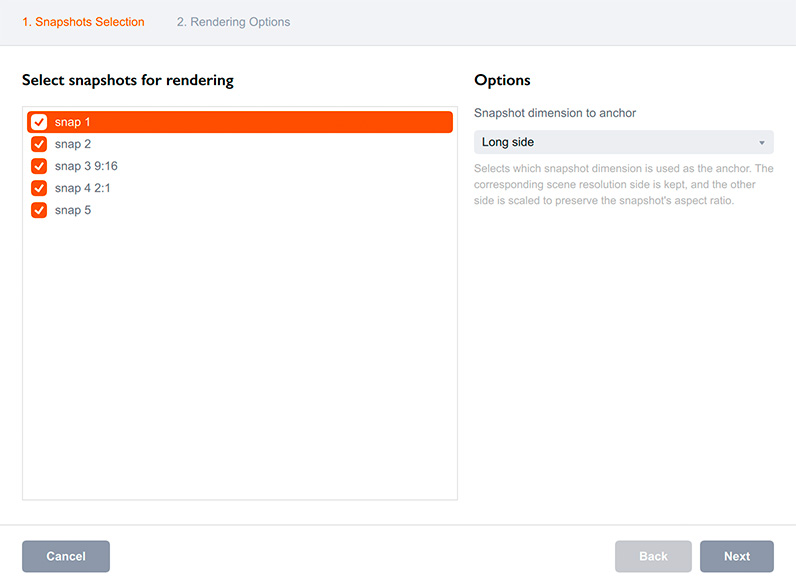 Batch snapshot rendering in Boxshot