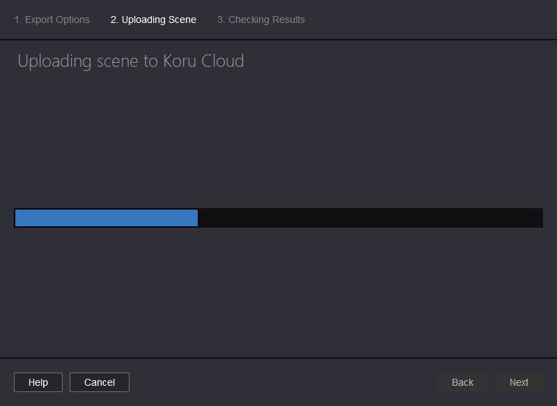 Publishing 3D scene to Koru Cloud