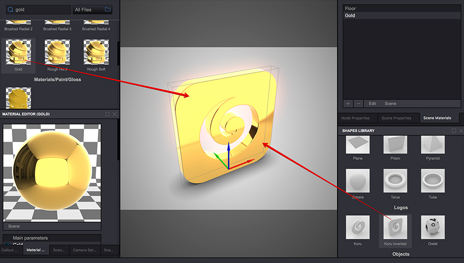 Making simple Koru scene