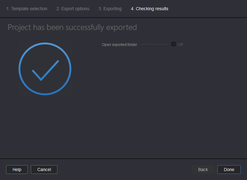 The results of scene export in Koru