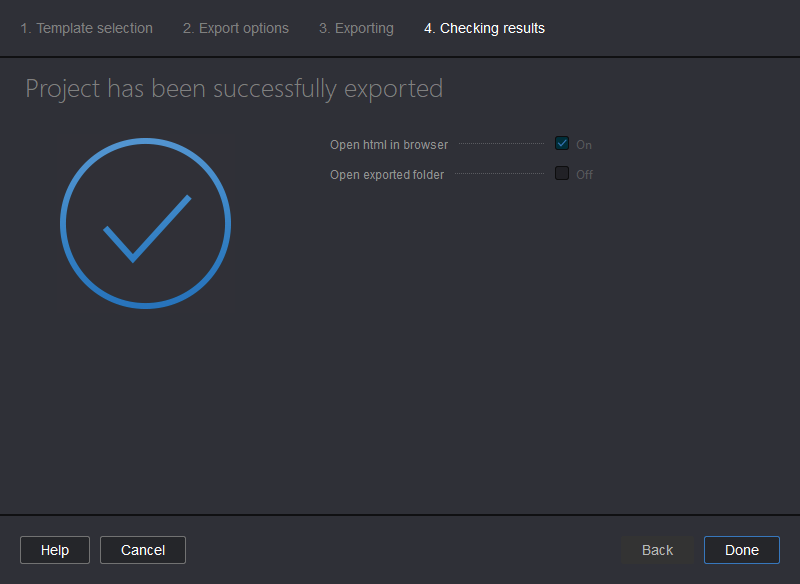 Koru exporting results