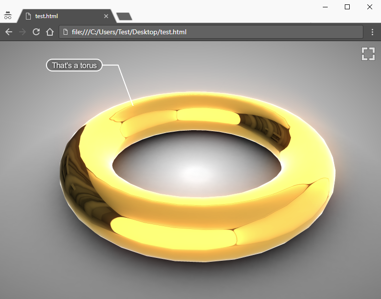 Exported 3D model in browser