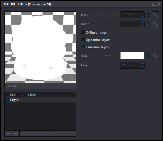 Emissive layer block in Koru