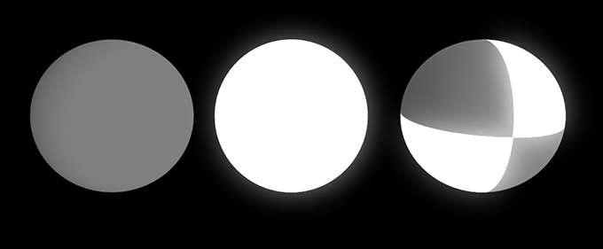 Comparison of emissive materials in Koru