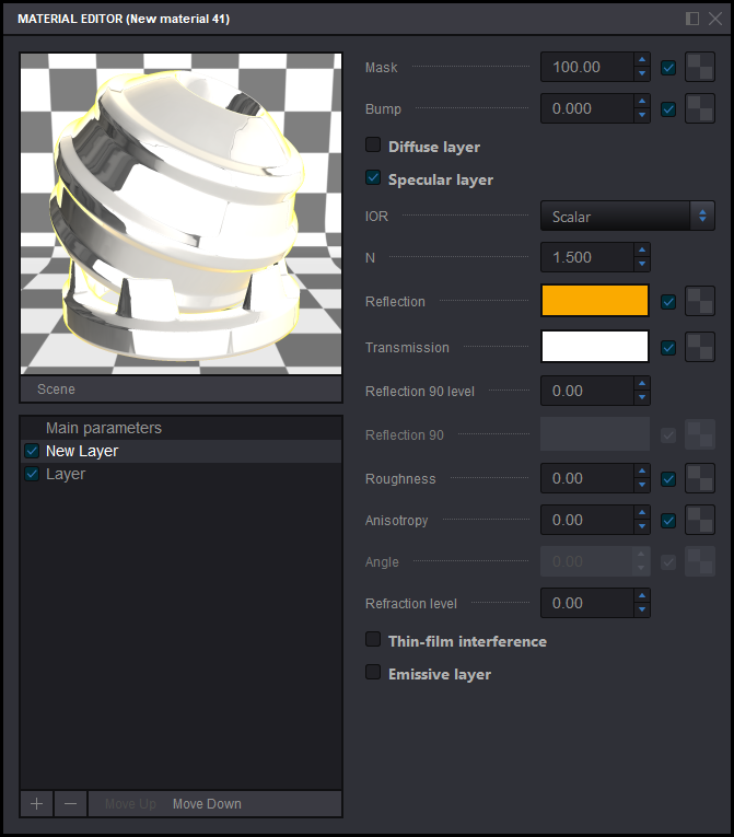 Two-layers material in Koru