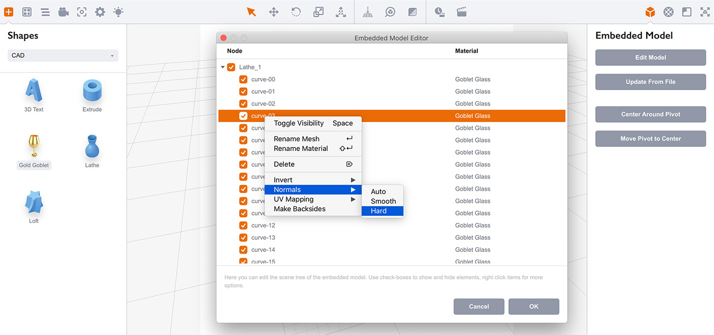 Embedded models options in Boxshot 5