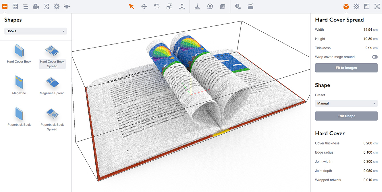 Complex book customization in Boxshot 5