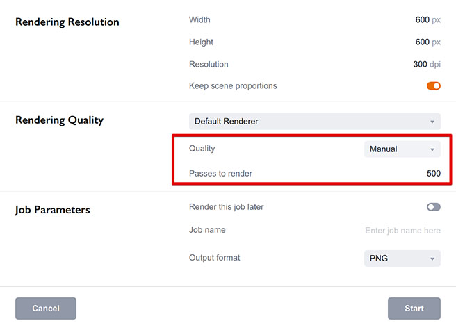 Manual rendering mode in Boxshot 5