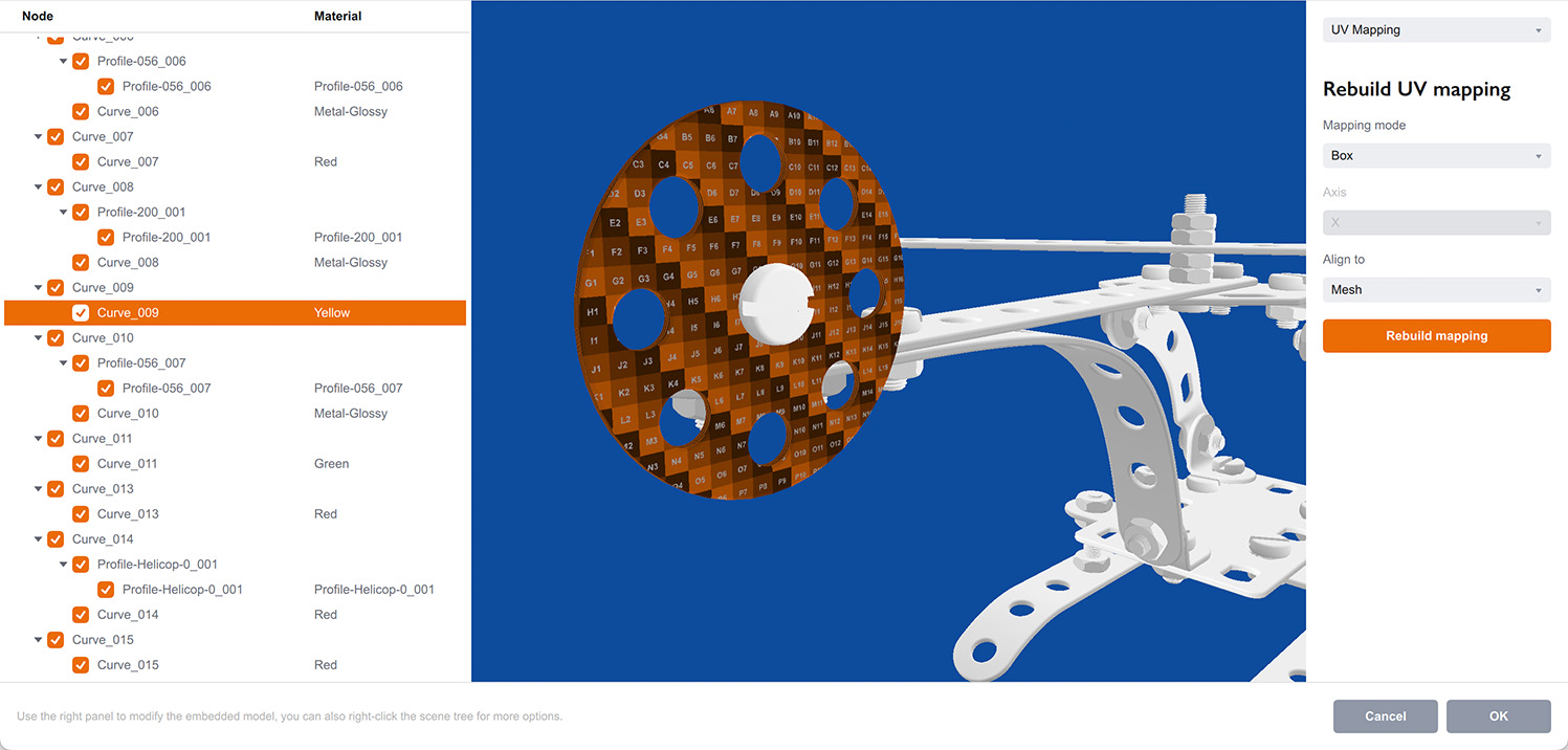 Embedded model editor in Boxshot