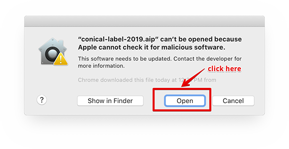 MacOS warns us about the plugin