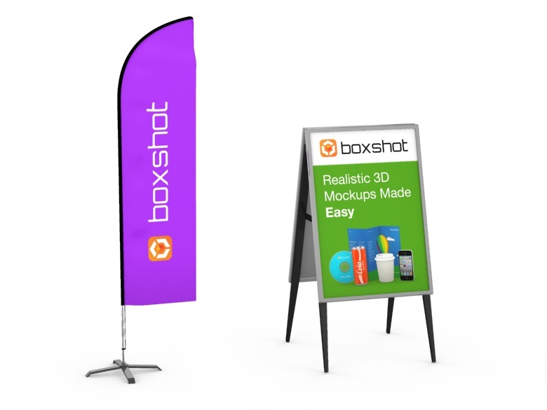 3D Advertisement Sign and Flag