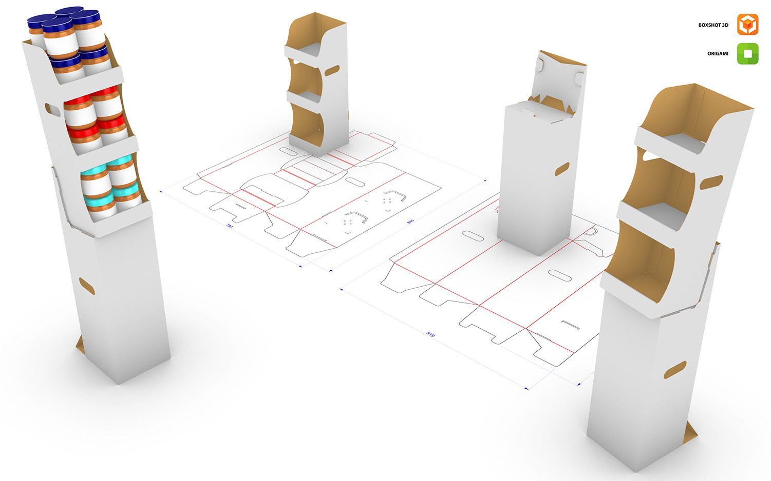 More cardboard POS stands made in Origami