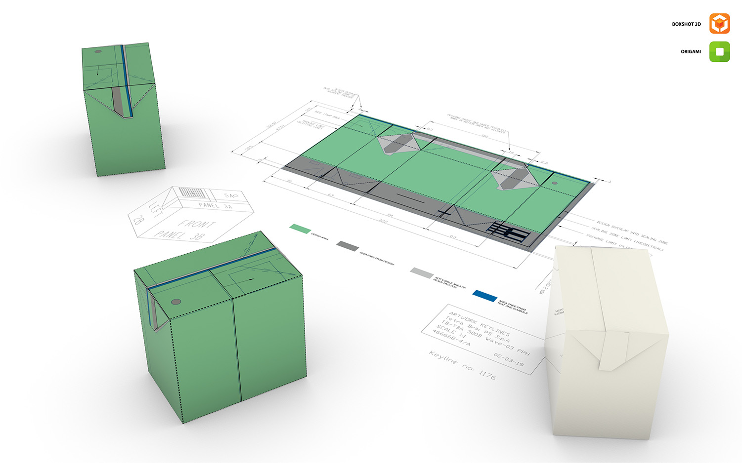 Tetra Pak 'Brik' packet made in Origami