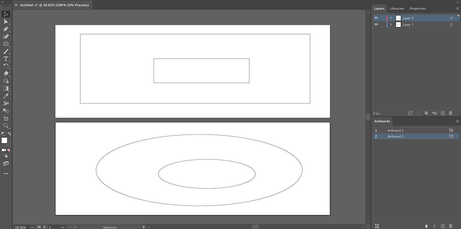 Two dielines in different layers in Illustrator