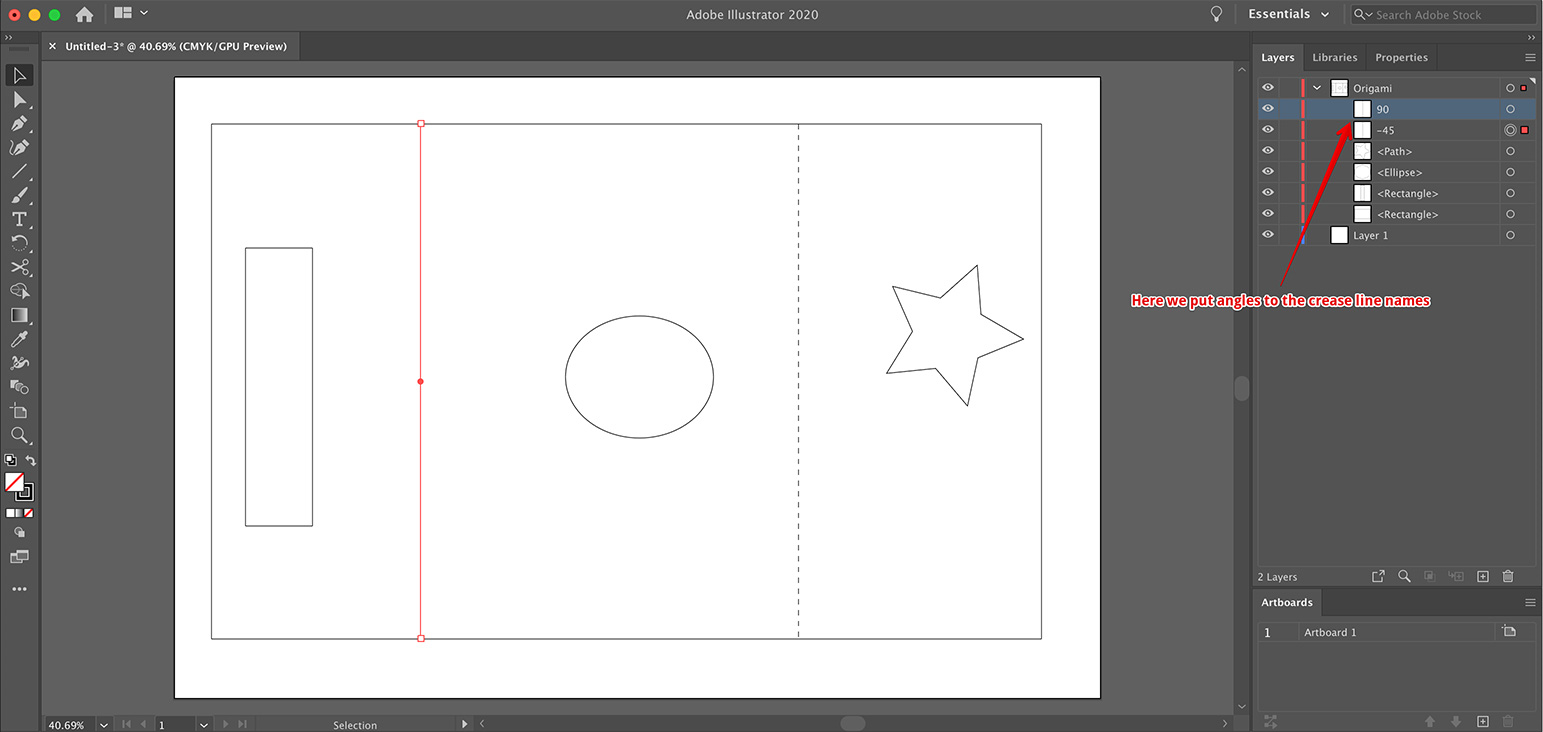 Custom angles in crease lines names in Origami