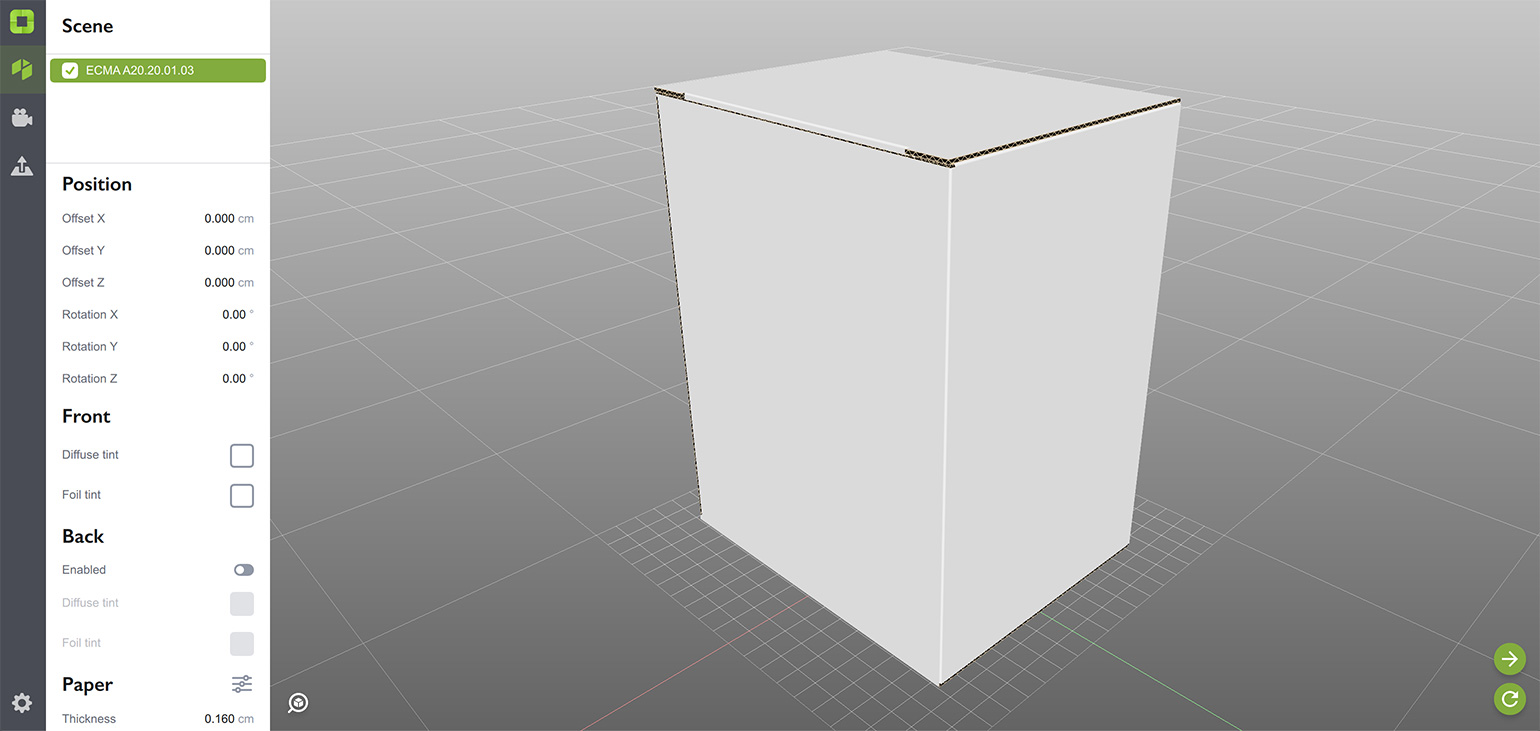 New box shape made by the dieline generator in Origami